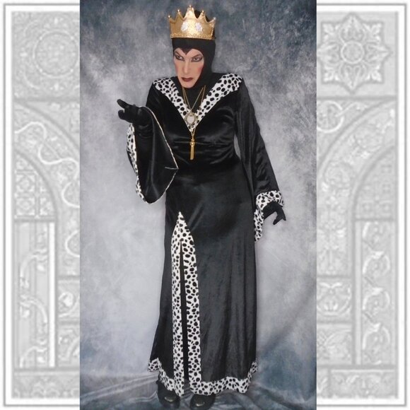 Women's Costume for Evil Queen + Crown with Blinking Lights - Picture 6 of 9